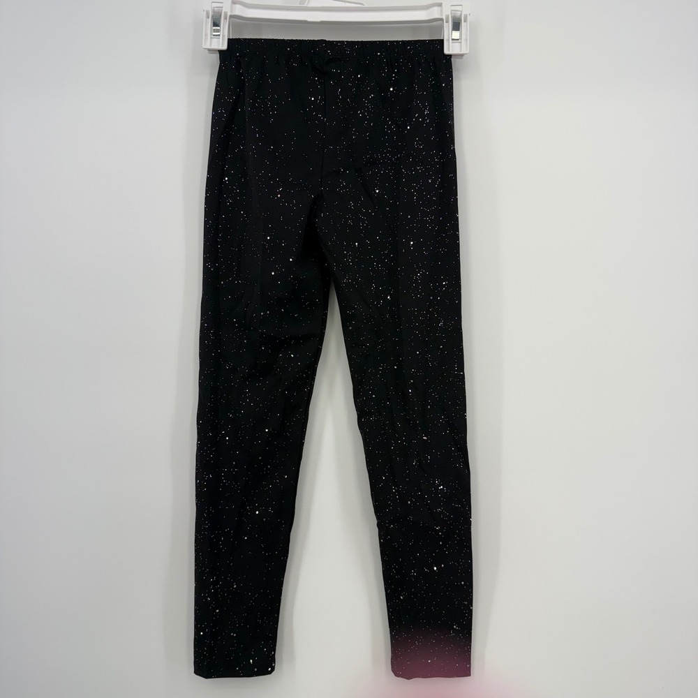 NWT Splendid Girls Black Sparkle Galaxy Leggings Size 7 Cozy School‎